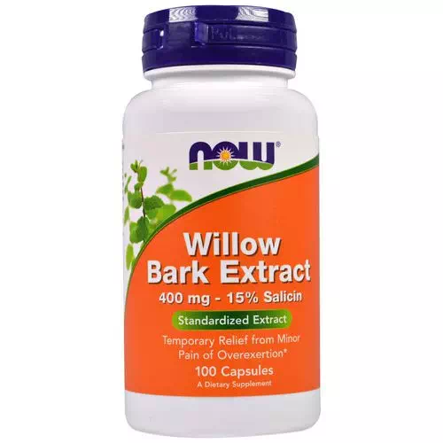 Now Foods, Willow Bark Extract, 400 mg, 100 Capsules Review