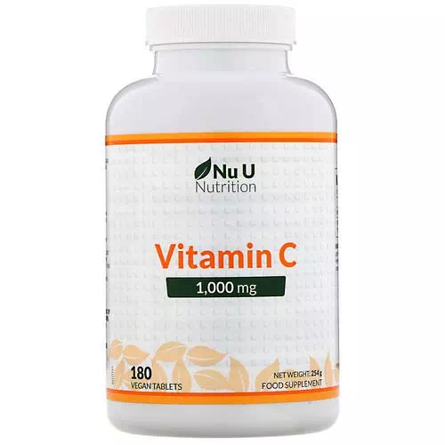 Nu U Nutrition, Vitamin C, 1,000 mg, 180 Vegan Tablets Review
