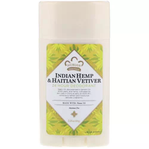 Nubian Heritage, 24 Hour Deodorant, Indian Hemp & Haitian Vetiver, 2.25 oz (64 g) Review