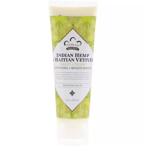Nubian Heritage, Hand Cream, Indian Hemp & Haitian Vetiver, 4 fl oz (118 ml) Review