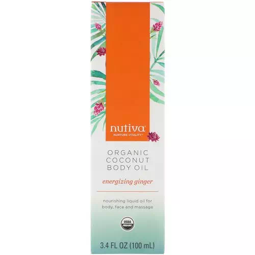 Nutiva, Organic Coconut Body Oil, Energizing Ginger, 3.4 fl oz (100 ml) Review