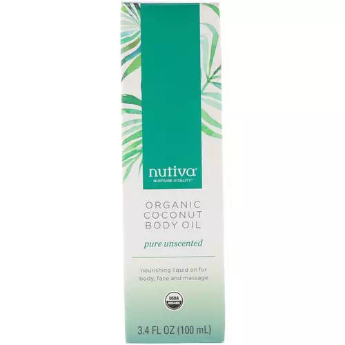 Nutiva, Organic Coconut Body Oil, Pure Unscented, 3.4 fl oz (100 ml) Review