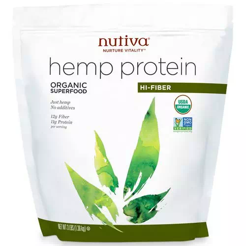 Nutiva, Organic, Hemp Protein Hi-Fiber, 3 lbs (1.36 kg) Review