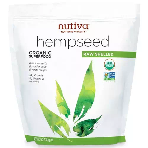 Nutiva, Organic Hemp Seed Raw Shelled, 3 lbs (1.36 kg) Review