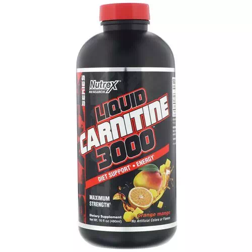 Nutrex Research, Liquid Carnitine 3000, Orange Mango, 16 fl oz (480 ml) Review