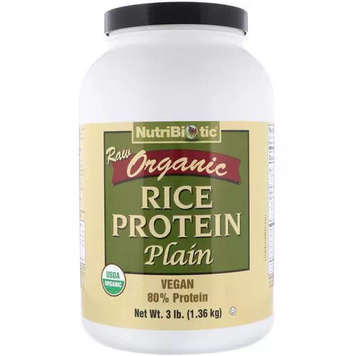 NutriBiotic, Raw Organic Rice Protein, Plain, 3 lbs (1.36 kg) Review