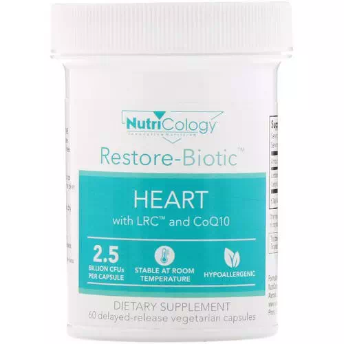 Nutricology, Restore-Biotic, Heart with LRC and CoQ10, 2.5 Billion CFU, 60 Delayed-Release Vegetarian Capsules Review