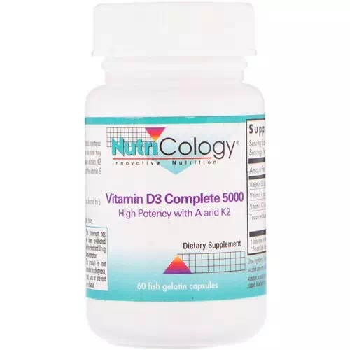 Nutricology, Vitamin D3 Complete 5000, 60 Fish Gelatin Capsules Review
