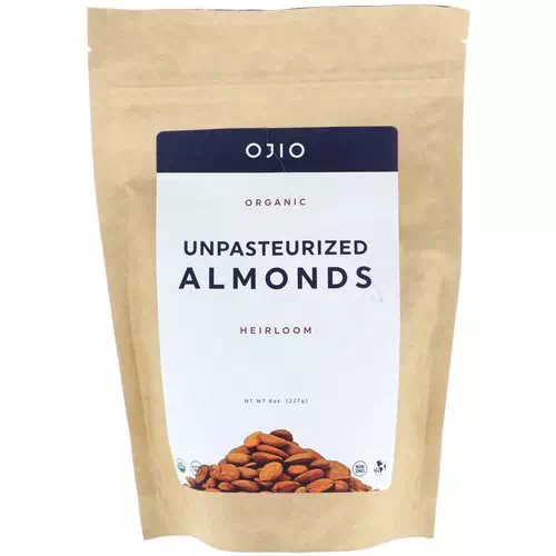 Ojio, Organic Unpasteurized Almonds, 8 oz (227 g) Review