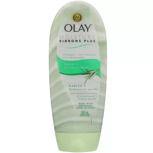 Olay, Moisture Ribbons Plus Body Wash, Shea + Rosemary Mint, 18 fl oz (532 ml) Review