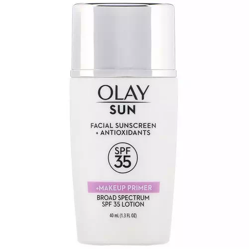 Olay, Sun, Facial Sunscreen + Makeup Primer, SPF 35, 1.3 fl oz (40 ml) Review