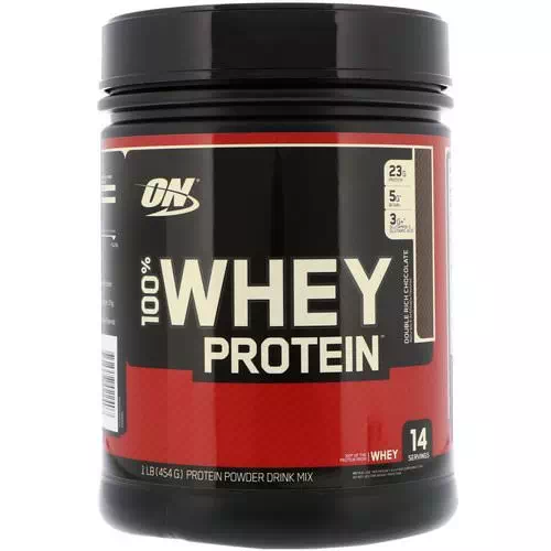 Optimum Nutrition, 100% Whey Protein, Double Rich Chocolate, 1 lb (454 g) Review