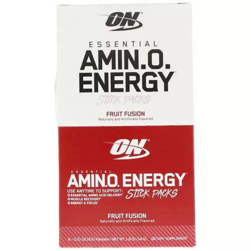 Optimum Nutrition, Essential Amin.O. Energy, Fruit Fusion, 6 Stick Packs, .31 oz (9 g) Each Review