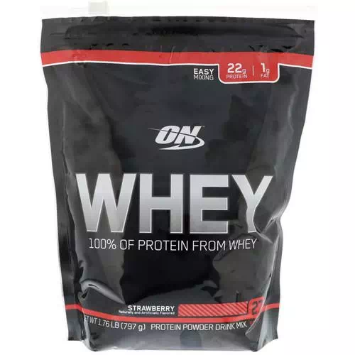 Optimum Nutrition, Whey, 100% of Protein from Whey, Strawberry, 1.76 lb (797 g) Review