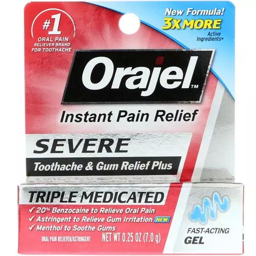 Orajel, Severe Toothache and Gum Relief Plus, Triple Medicated Gel, 0.25 oz (7.0 g) Review