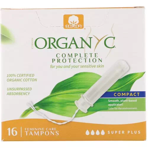 Organyc, Organic Tampons, Compact, Super Plus Absorbency, 16 Tampons Review