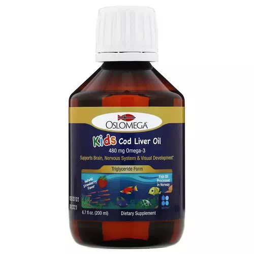 Oslomega, Norwegian Kid's Cod Liver Oil, Natural Strawberry Flavor, 480 mg, 6.7 fl oz (200 ml) Review