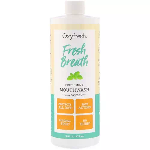 Oxyfresh, Fresh Breath, Fresh Mint Mouthwash with Oxygene, 16 fl oz (473 ml) Review
