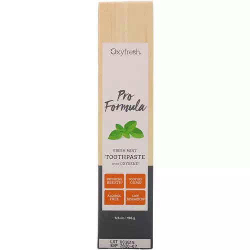 Oxyfresh, Pro Formula, Fresh Mint Toothpaste with Oxygene, 5.5 oz (156 g) Review