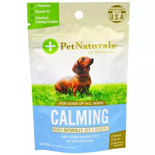 Pet Naturals of Vermont, Calming, For Dogs, 30 Chews, 1.59 oz (45 g) Review