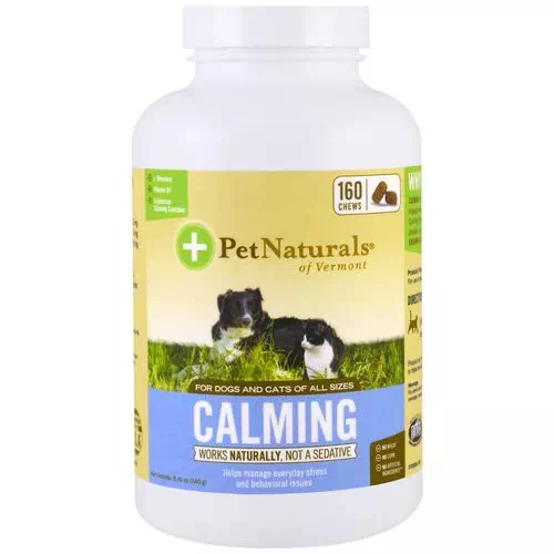 Pet Naturals of Vermont, Calming, For Dogs and Cats, 160 Chews, 8.46 oz (240 g) Review