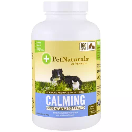Pet Naturals of Vermont, Calming, For Dogs and Cats, 160 Chews, 8.46 oz (240 g) Review