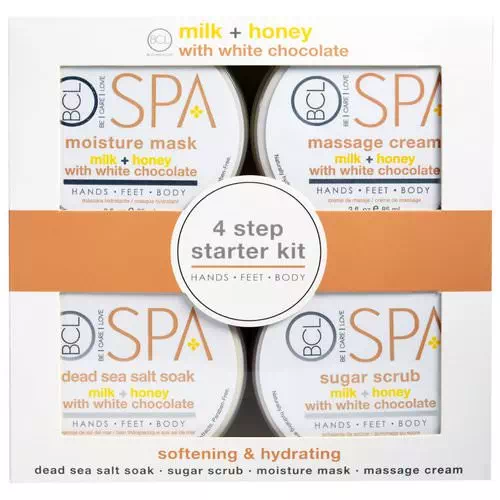Petal Fresh, Spa, 4 Step Starter Kit, Softening & Hydrating, Milk + Honey with White Chocolate, 4 - 3 fl oz (85 ml) Each Review