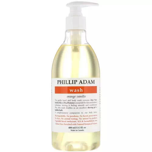 Phillip Adam, Wash, Orange Vanilla, 13.5 fl oz (400 ml) Review