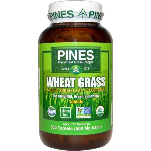 Pines International, Organic, Wheat Grass, 500 mg, 500 Tablets Review