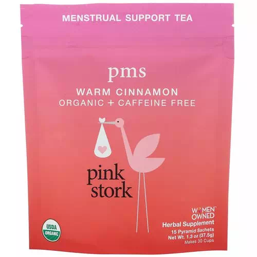 Pink Stork, PMS, Menstrual Support Tea, Warm Cinnamon, Caffeine Free, 15 Pyramid Sachets, 1.3 oz (37.5 g) Review