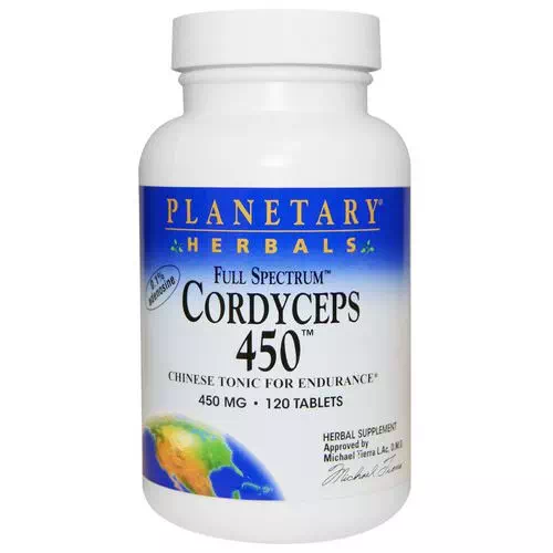 Planetary Herbals, Cordyceps 450, Full Spectrum, 450 mg, 120 Tablets Review