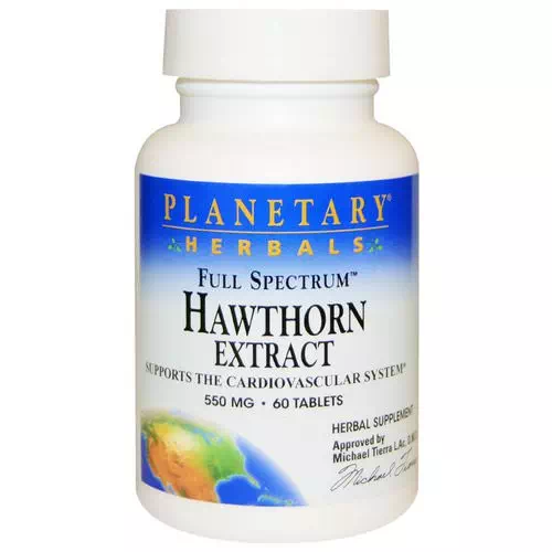 Planetary Herbals, Full Spectrum, Hawthorn Extract, 550 mg, 60 Tablets Review