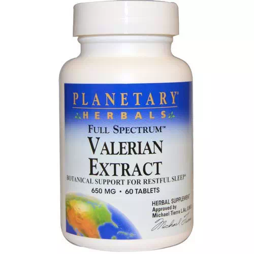 Planetary Herbals, Valerian Extract, Full Spectrum, 650 mg, 60 Tablets Review
