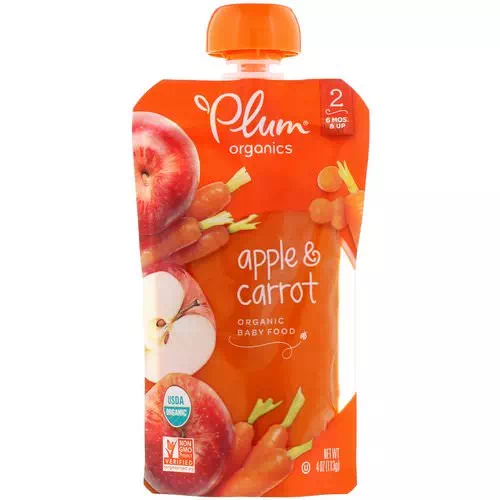 Plum Organics, Organic Baby Food, Stage 2, Apple & Carrot, 4 oz (113 g) Review