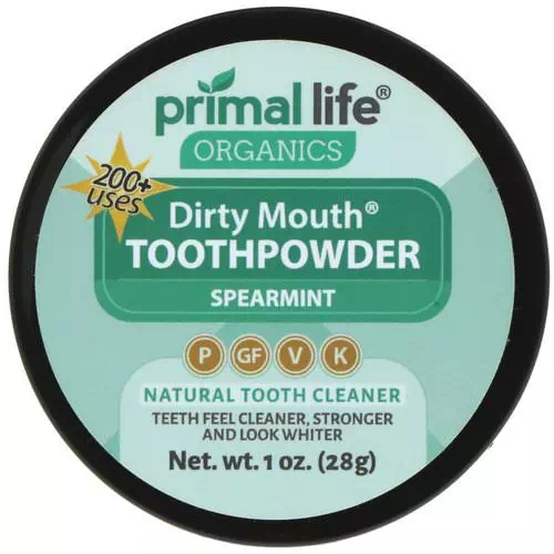 Primal Life Organics, Dirty Mouth Toothpowder, Spearmint, 1 oz (28 g) Review