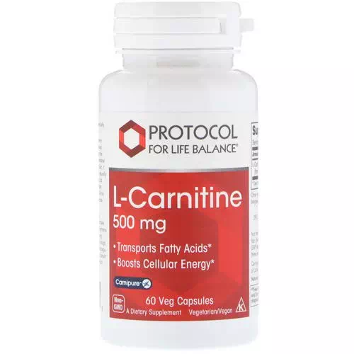 Protocol for Life Balance, L-Carnitine, 500 mg, 60 Veg Capsules Review