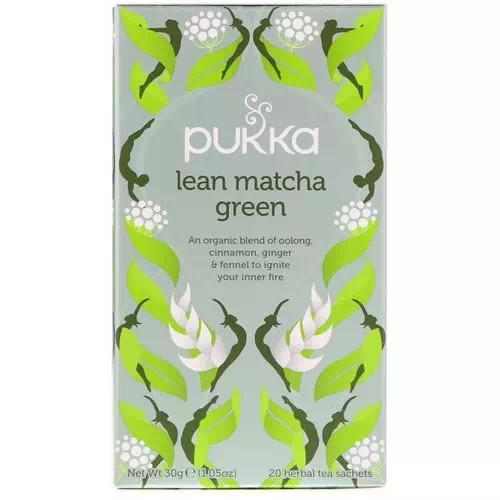 Pukka Herbs, Lean Matcha Green, 20 Herbal Tea Sachets, 1.05 oz (30 g) Review