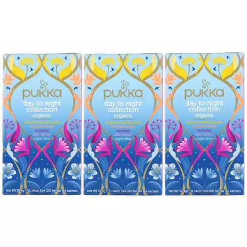 Pukka Herbs, Organic Day to Night Collection, 3 Pack, 20 Herbal Tea Sachets Each Review