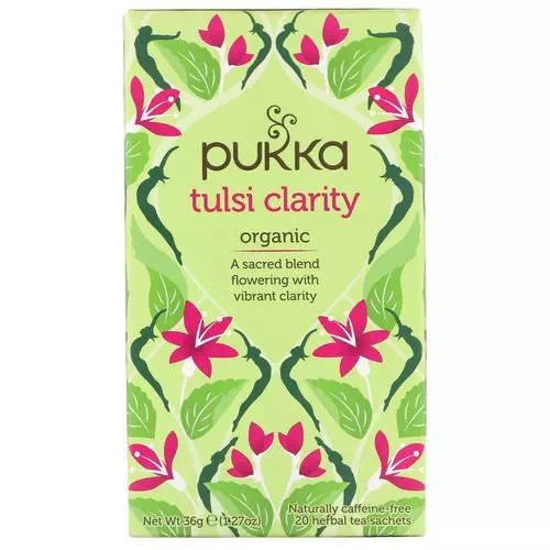 Pukka Herbs, Organic Tulsi Clarity, Caffeine-Free, 3 Pack, 20 Herbal Tea Sachets Each Review