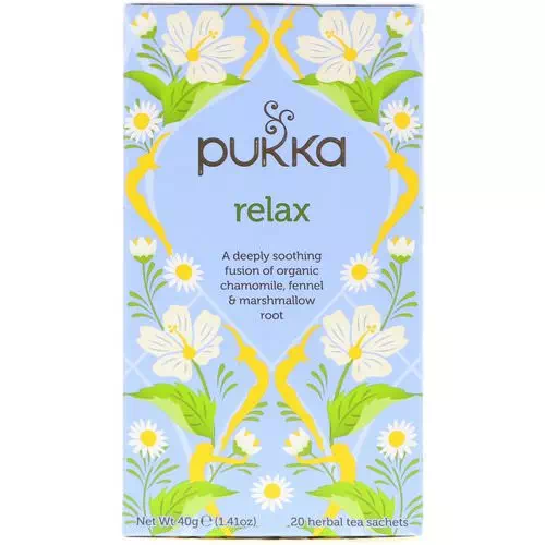 Pukka Herbs, Relax, Caffeine Free, 20 Herbal Tea Sachets, 1.41 oz (40 g) Review