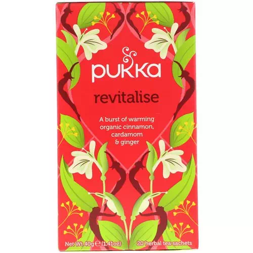 Pukka Herbs, Revitalise, Organic Cinnamon, Cardamom, & Ginger Tea, 20 Tea Sachets, 1.41 oz (40 g) Review