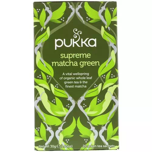 Pukka Herbs, Supreme Matcha Green, 20 Green Tea Sachets, 1.05 oz (30 g) Review