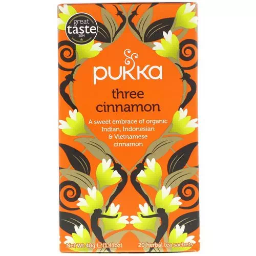 Pukka Herbs, Three Cinnamon Tea, Caffeine Free, 20 Herbal Tea Sachets, 1.41 oz (40 g) Review