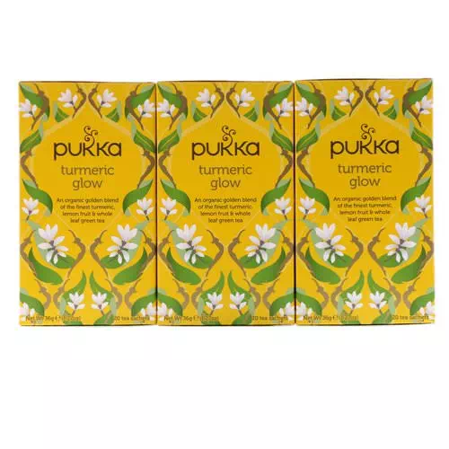 Pukka Herbs, Turmeric Glow Tea, 3 Pack, 20 Herbal Tea Sachets Each Review
