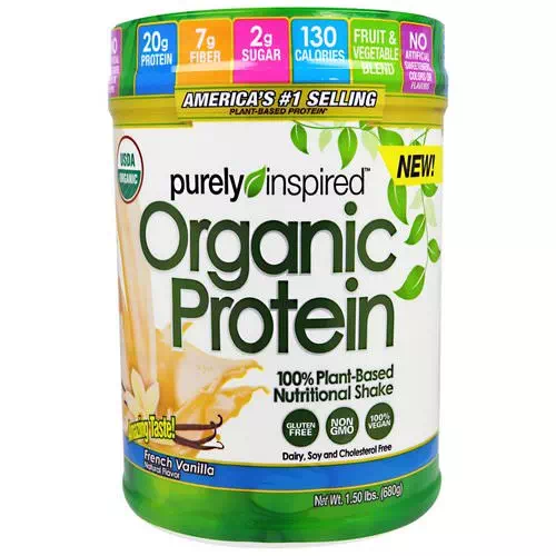 Purely Inspired, Organic Protein, 100% Plant-Based Nutritional Shake, French Vanilla, 1.50 lbs (680 g) Review