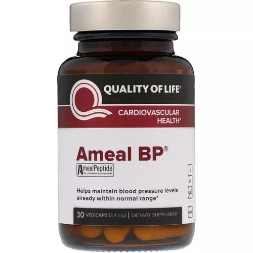 Quality of Life Labs, Ameal BP, Cardiovascular Health, 3.4 mg, 30 VegiCaps Review