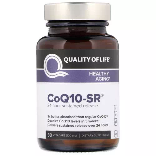 Quality of Life Labs, CoQ10-SR, 100 mg, 30 Vegicaps Review
