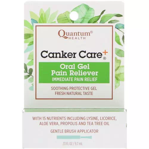 Quantum Health, Canker Care+, Oral Gel Pain Reliever, .33 fl oz (9.7 ml) Review