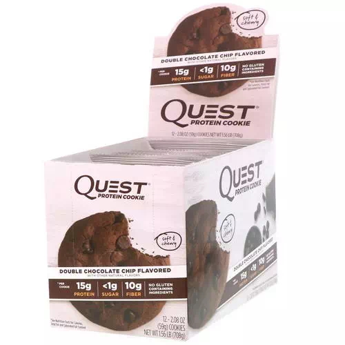 Quest Nutrition, Protein Cookie, Double Chocolate Chip, 12 Pack, 2.08 oz (59 g) Each Review
