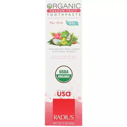 RADIUS, Organic Gel Toothpaste, For Kids, Dragon Fruit, 3 oz (85 g) Review